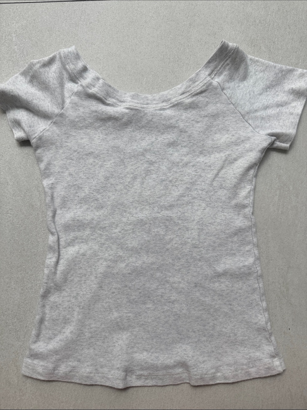 Brandy Melville Light Gray Scoop Neck Short Sleeve Tee